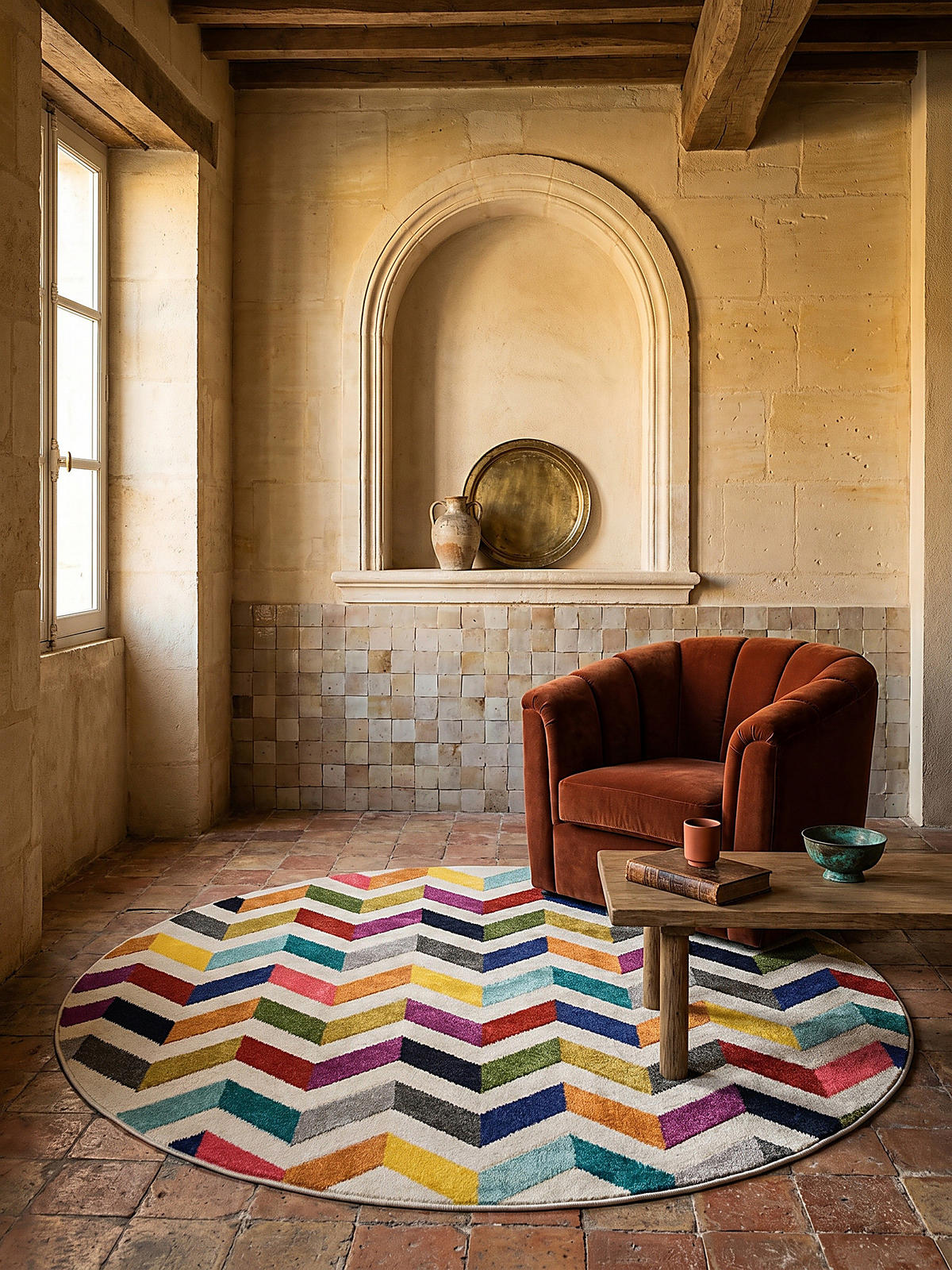 TEPPICH MEON Ø 160 cm - Multicolor, Textil (160/160cm) - KADIMA DESIGN