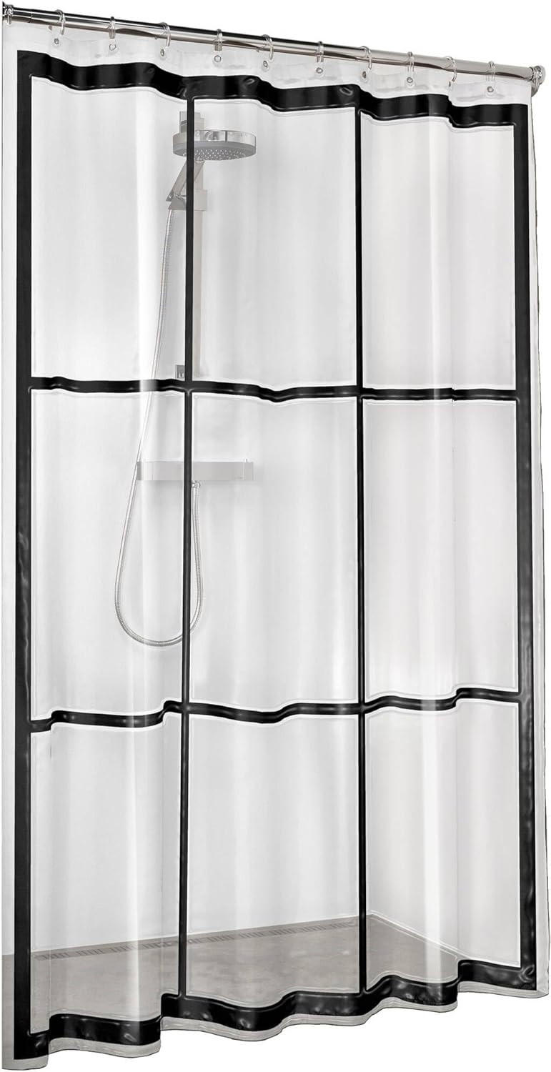 DUSCHVORHANG Schwarz PEVA transparent 180 x 200 cm - Transparent, Kunststoff (180/200cm) - MCBOSON