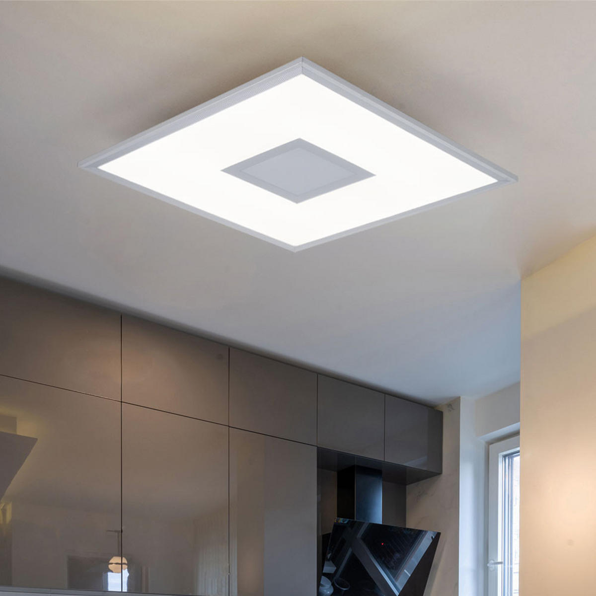 LED DECKENLEUCHTE Metall Silber - Silberfarben, Metall (45/45/6cm)