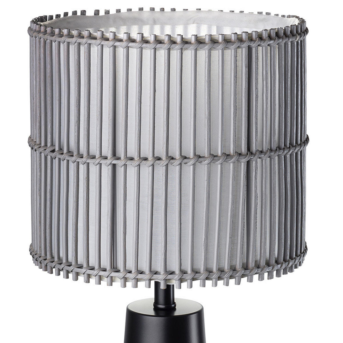 TISCHLEUCHTE Metall Bambus Grau - Grau, Holz (30/30/60cm) - Globo Lighting