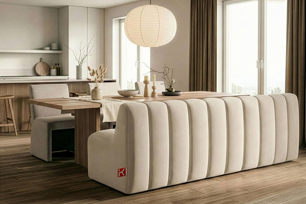 ESSZIMMERBANK CORDA, Cremig - Creme, Holz/Holzwerkstoff (203/78/71cm) - KONSIMO®