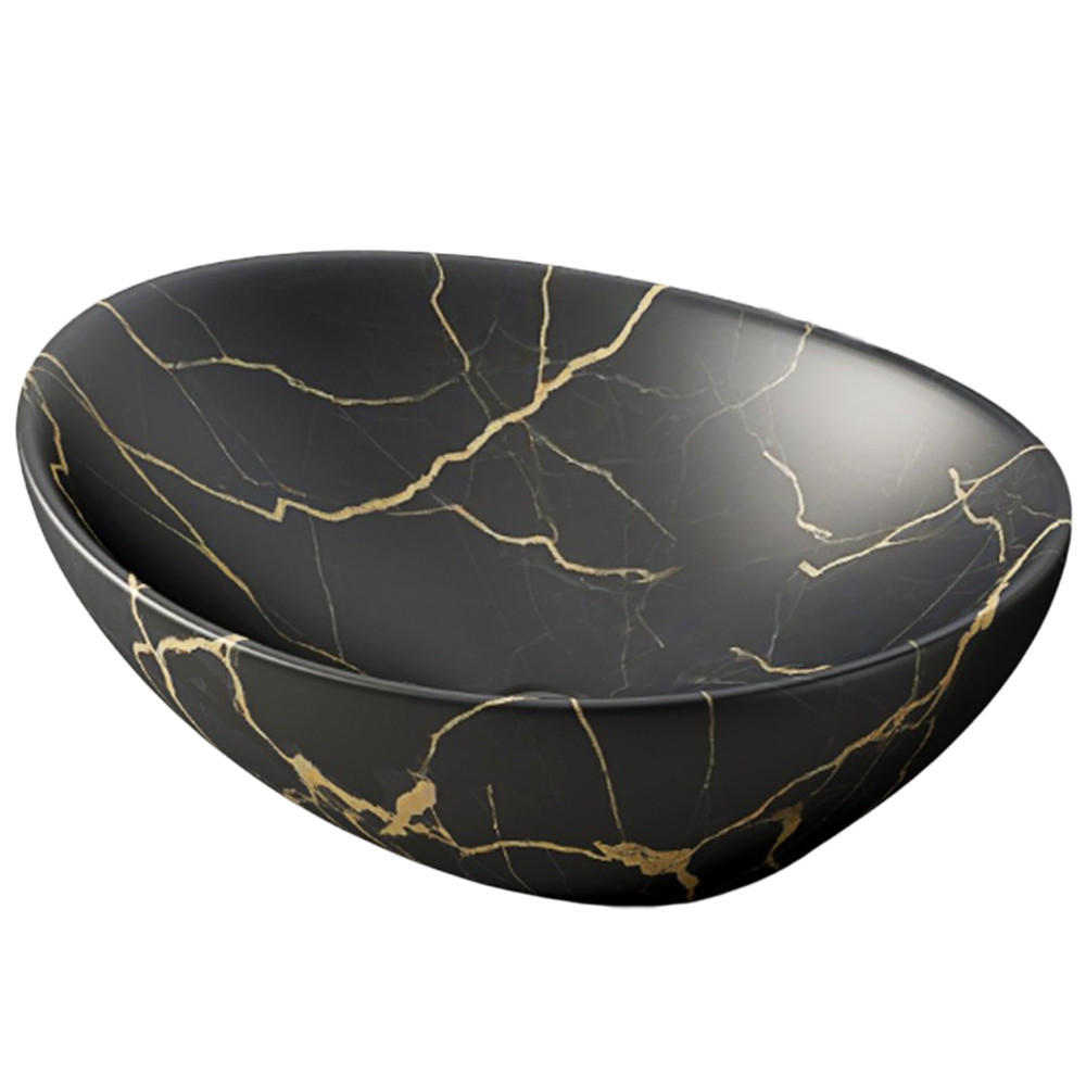 WASCHBECKEN, schwarz 41/34,5/15 cm - Schwarz, Keramik (41/15/34.5cm)