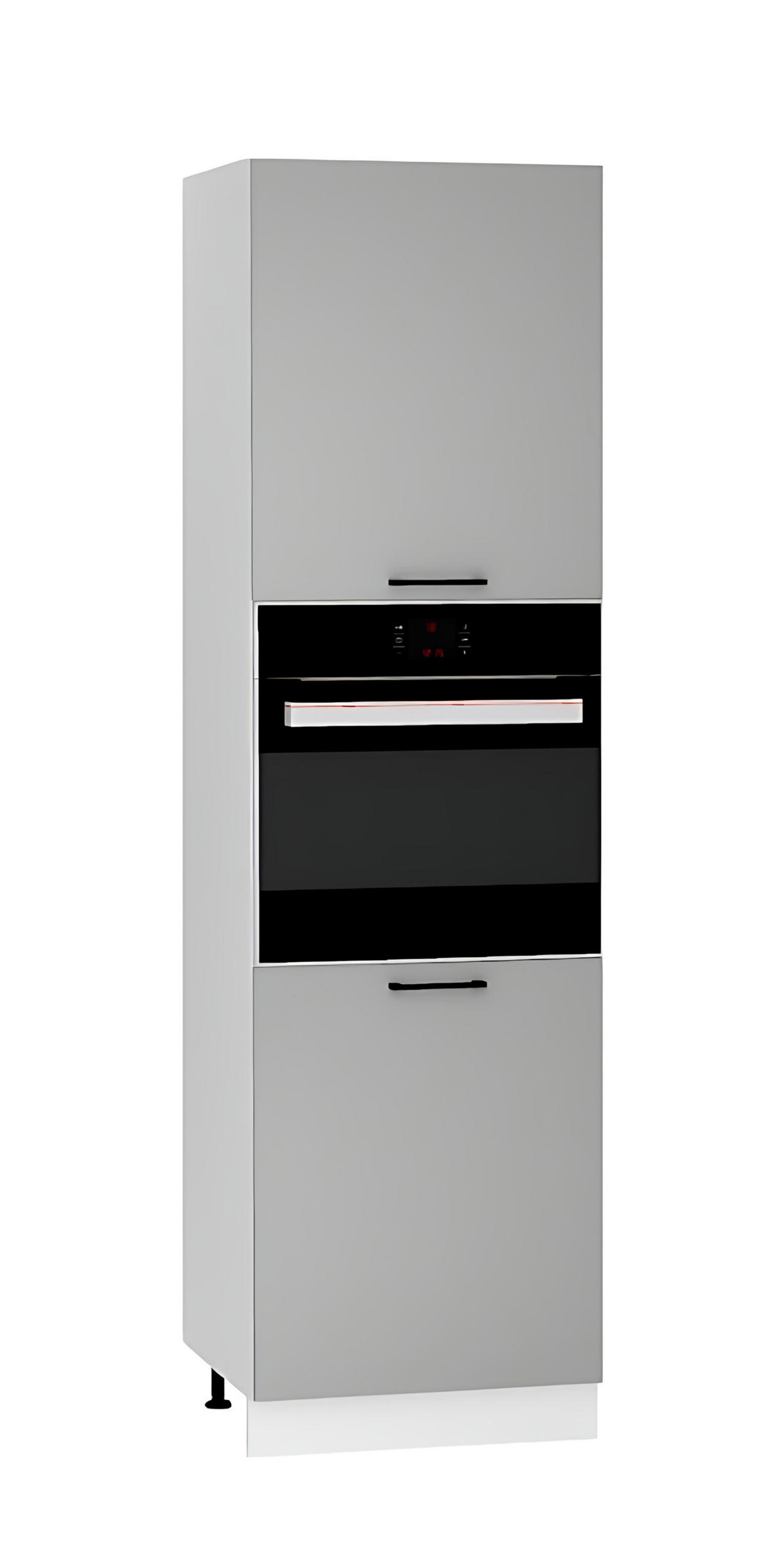 MIKROWELLENUMBAUSCHRANK D60PK/2133 PL - Morvex - Elegante Geräte-Integration - Grau, Holz/Metall (60/213.3/56cm) - ROYAL24_MARKT