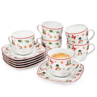 KAFFEETASSEN SET BILGOLA CHRISTMAS DESIGN - 12 teilig aus Porzellan - Weiß, Keramik (46/28/46cm) - Sänger