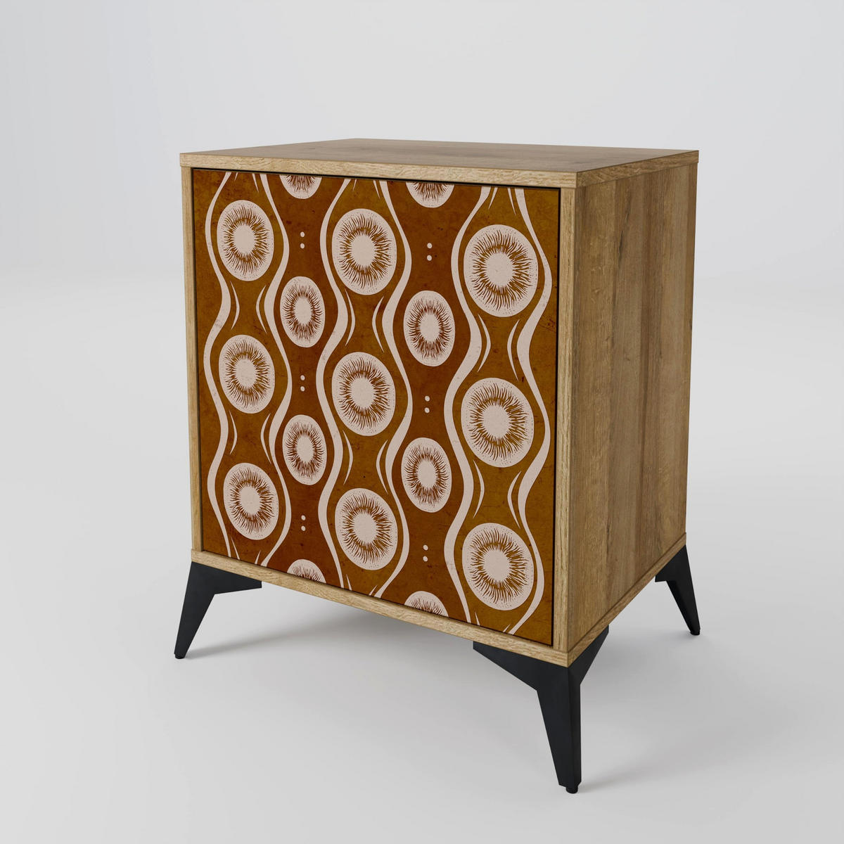 SIDEBOARD BROWN EYES, Eichefarben, 57,5x42x75,5 cm, Goldfarbene Metallfüße - Eichefarben/Goldfarben, Holzwerkstoff/Metall (57.5/75.5/42cm) - SpaceRebels