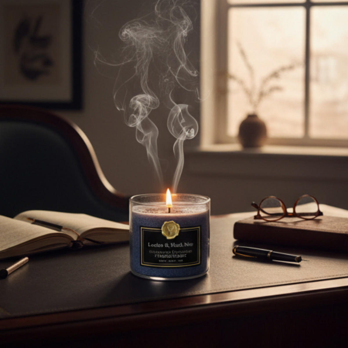DUFTKERZE Leather & Musk Noir Anthrazit Glas 396g 3 Dochte - Anthrazit, Glas (9.53cm) - Village Candle