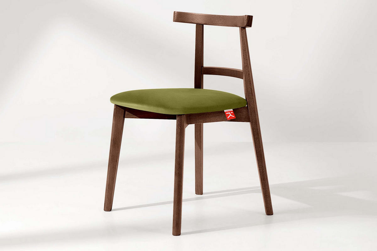 ESSTISCHSTÜHLE LILIO 2 St Vintage, Oliv / mittelbraun - Olivgrün/Braun, Holz/Textil (47/76/45cm) - KONSIMO®