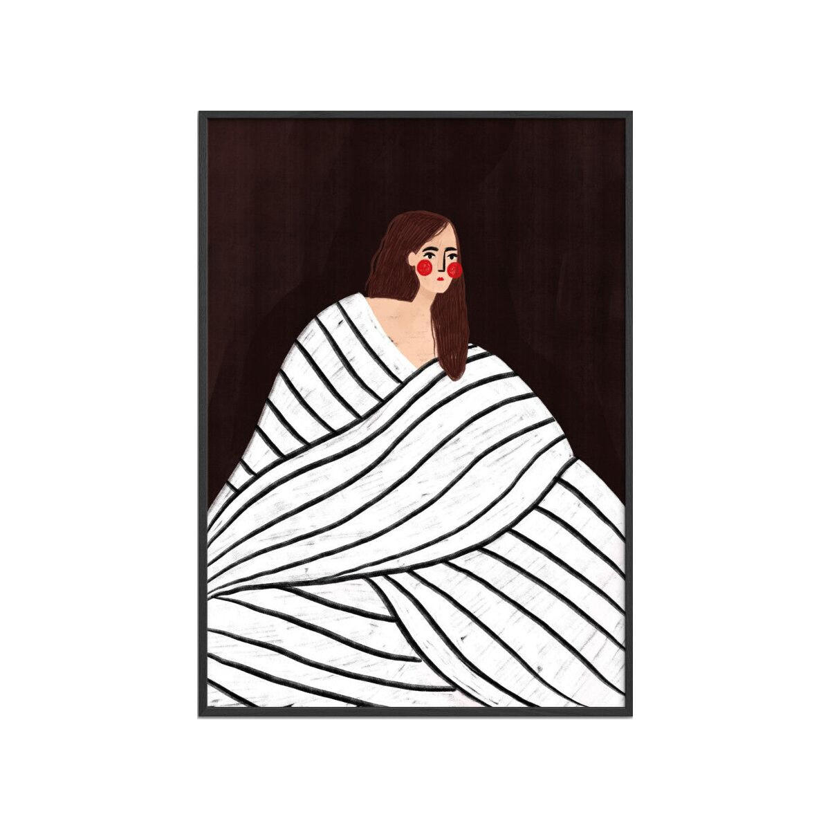 POSTER mit Rahmen Bea Muller - The Woman With Black and White Stripes - Multicolor/Schwarz, Holz/Papier (50/70cm) - Poster&Frame