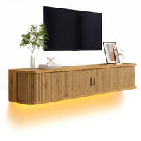 TV-BOARD Wandhängend MDF LED Rillenoptik Wohnzimmer - Naturfarben, Holzwerkstoff (175/30/30cm) - FLIEKS