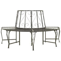BAUMBÄNKE 1-Sitzanzahl Ø 160/89 Cm Stahl - Grau, Metall (160/89/80cm) - vidaXL