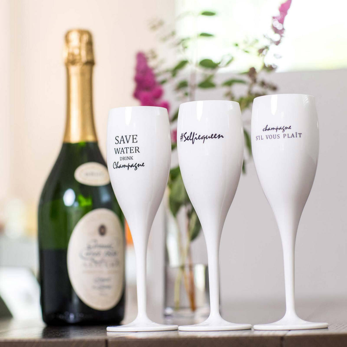SEKTGLAS SUPERGLAS MIT DRUCK CHEERS NO. 1 transparent 100 ml - Transparent, Kunststoff (0.1L) - Koziol