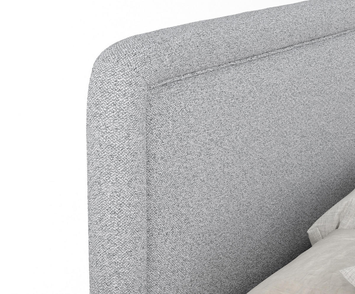 BOXSPRINGBETT Salvi Hellgrau 200/200 cm mit Latex-Topper - Silberfarben/Hellgrau, Holz/Holzwerkstoff (200/200cm) - Maison de Reve