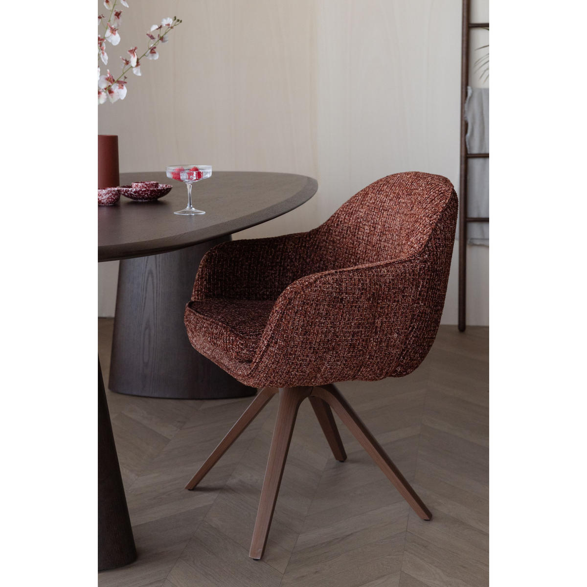 ESSZIMMERSTÜHLE Batoul Armleuning Terra/ Rood - 2 er Set - Rot, Kunststoff (61/82/62cm) - Housecraft Living
