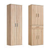 MEHRZWECKSCHRANK SET Der Allzweckwaffe - Silberfarben/Sonoma Eiche, Holzwerkstoff (60/180/34cm) - Mokebo