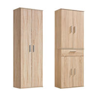 MEHRZWECKSCHRANK SET Der Allzweckwaffe - Silberfarben/Sonoma Eiche, Holzwerkstoff (60/180/34cm) - Mokebo