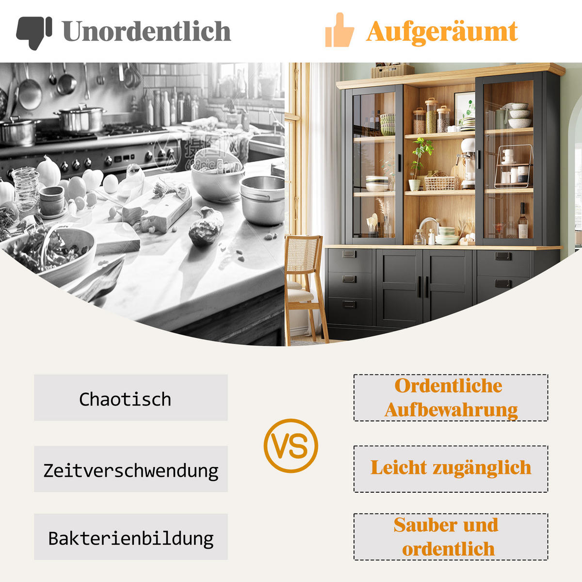 KÜCHENSCHRANK 140x185Cm 6 Schubladen Glastüren - Schwarz, Holzwerkstoff (140/185/40cm) - FLIEKS