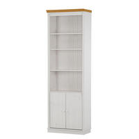 REGAL mit Türen - Kiefer massiv - Weiß/Kieferfarben, Holz (74/223/37cm) - home24