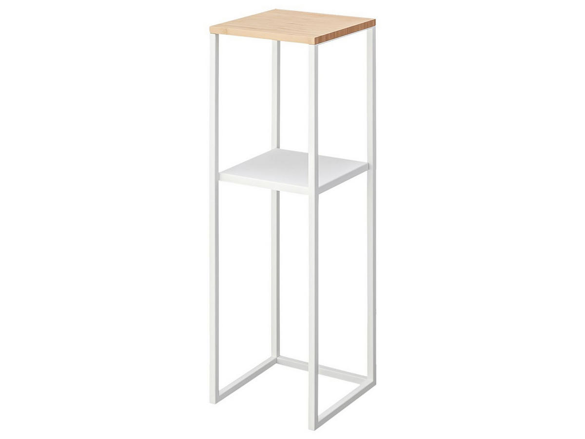 STANDREGAL Tower weiß 25/80/25 cm mit 2 Ebenen - Weiß, Holz/Metall (25/80/25cm) - Yamazaki