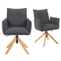 BÜROSTUHL Mika-Leya - Honigeiche/Anthrazit, Eichenholz/Holz (60/89/63cm) - DUBI Möbel