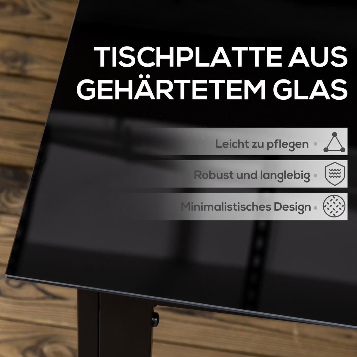 GARTENTISCH Schwarz 150.0/90.0/74.0cm - Schwarz, Metall (150/90/74cm)