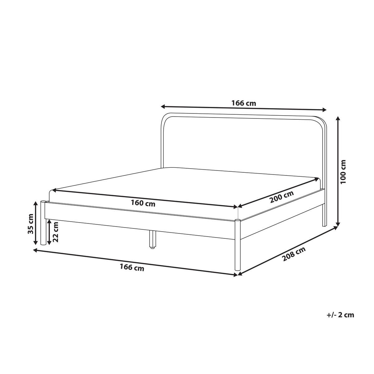 BETT mit Lattenrost 160/200 cm Hellbraun Dosches - Hellbraun, Holz (160/200cm) - Beliani