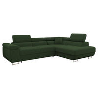 ECKSOFA Torezio Cord, Seite: Rechts - Dunkelgrün, Holz/Textil (274/203cm) - MIRJAN24