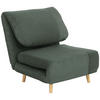 2-IN-1 Schlafsofa Schlafsessel Klappmatratze Gästebett Klappbett Grün - Naturfarben/Grün, Holz/Textil (89/83/82cm) - HOMCOM