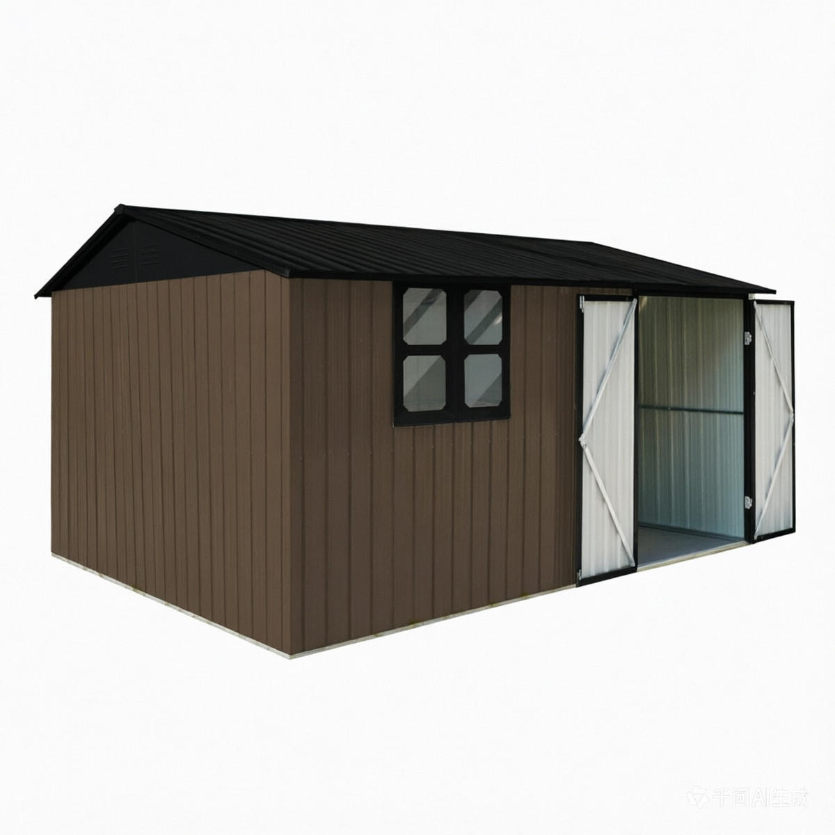 GERÄTEHAUS 213/130/185 cm Grün mit Schiebetüren und Fundamente - Grün, Metall (130/185/213cm) - Oxeza