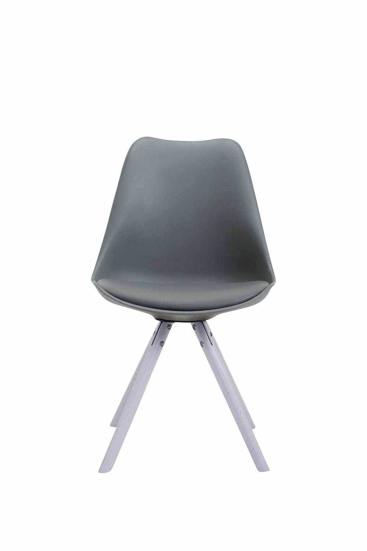 BESUCHERSTUHL Toulon Kunstleder, Gestell Buchenholz Weiß rund Grau - Weiß/Grau, Holz/Buchenholz (48/83/56cm) - TPFLiving