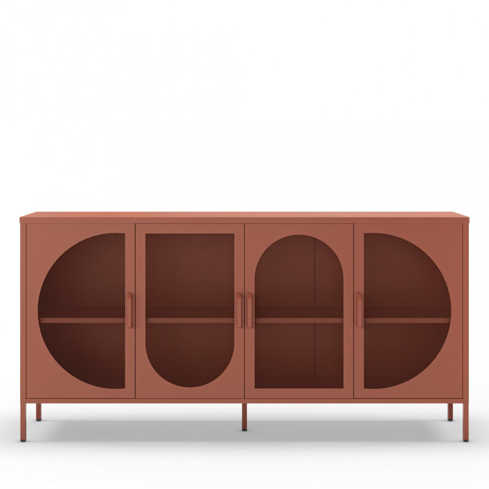 DESIGN-SIDEBOARD - Metall - Terrakotta - Terracotta, Metall (160/90/40cm) - Drawer