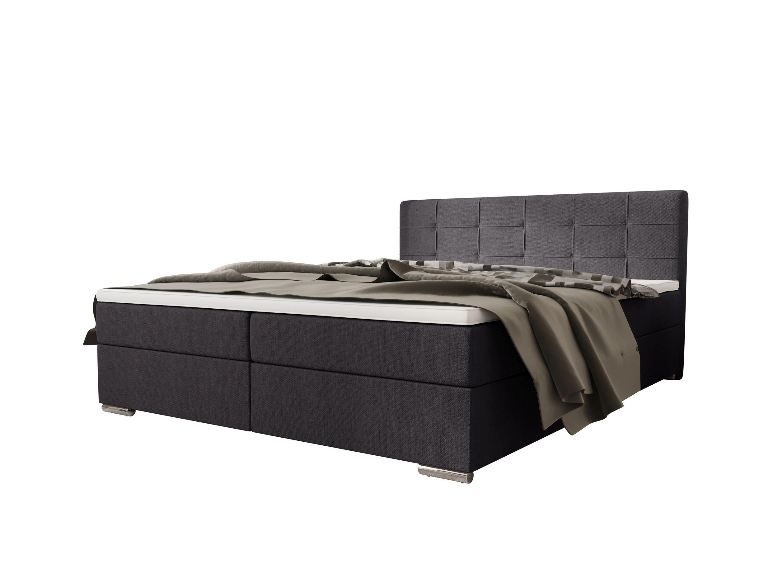 BOXBETT ZILANO 1 mit Matratze H3 und Topper 140x200 Cosmic 97 - Grau, Holz/Textil (140/200cm) - Bedante