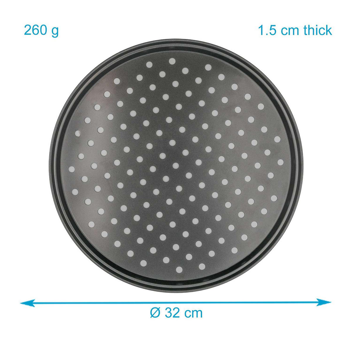 PIZZABLECH SET (2-tlg.) - Schwarz, Metall (32/1.5/32cm) - Intirilife