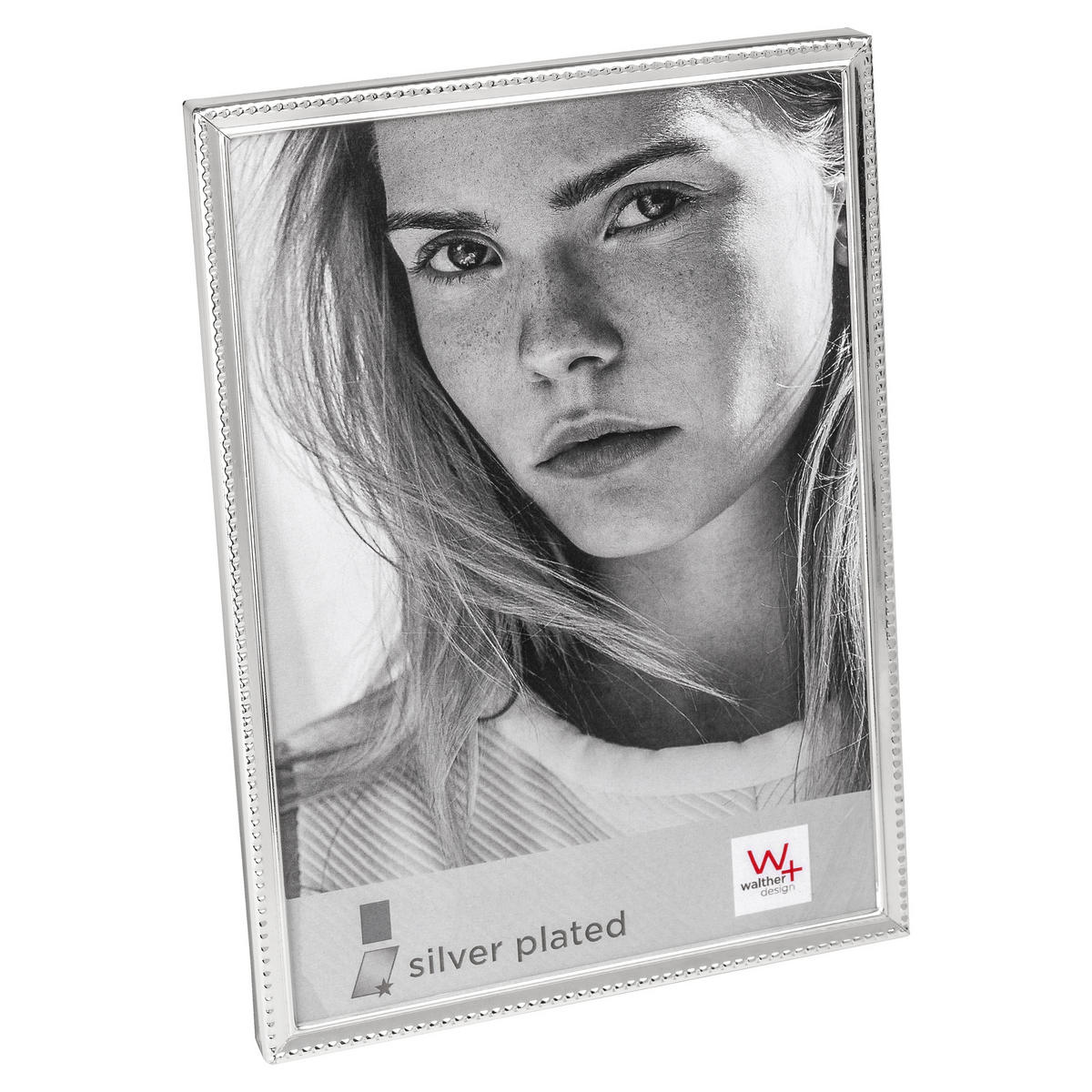 BILDERRAHMEN Cosima Portraitrahmen, 10x15 cm, silber - Silberfarben, Metall (15.7/10.7/1.4cm) - walther design