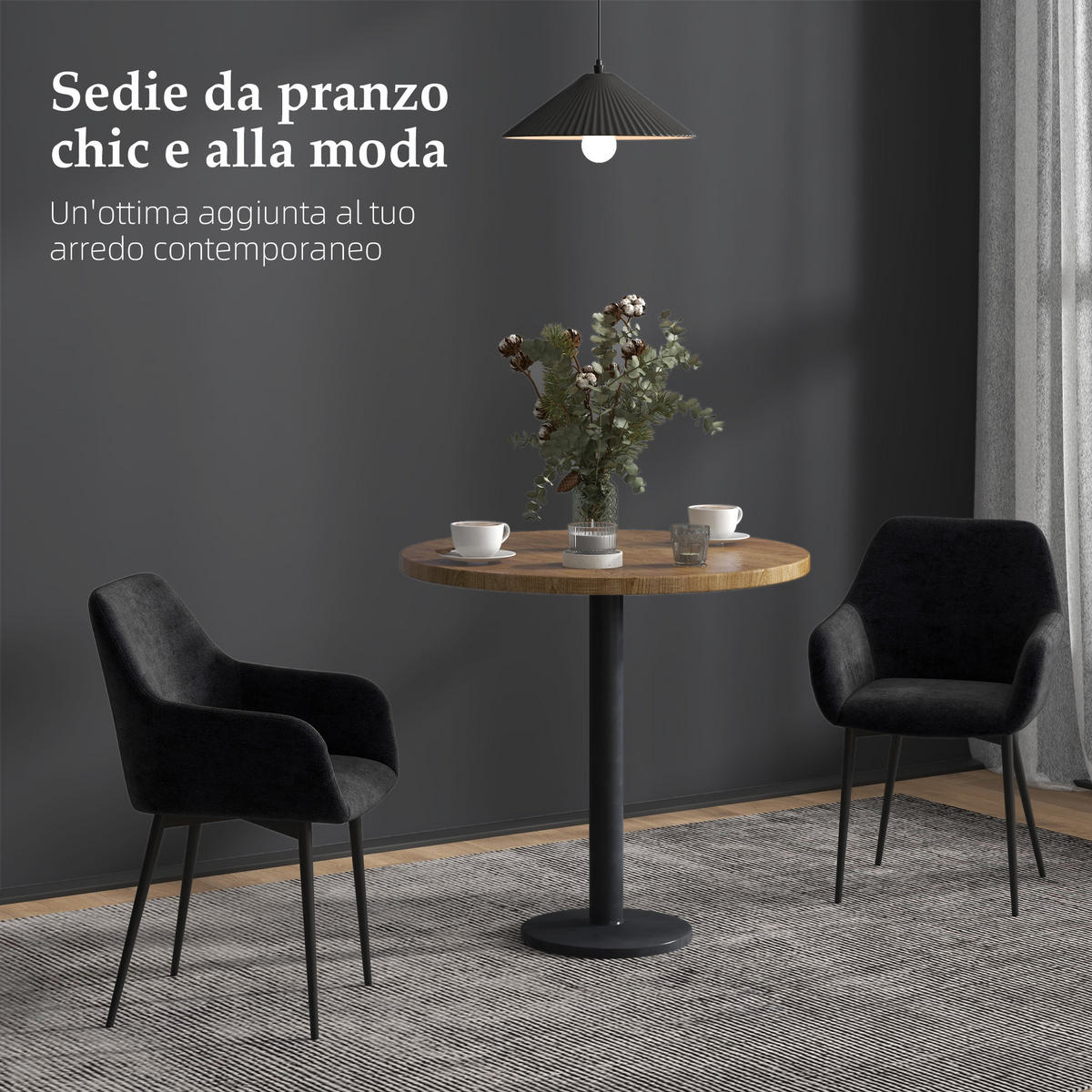 STÜHLE Schwarz 2 Stück - Schwarz, Textil (54/80/57cm) - GiPP