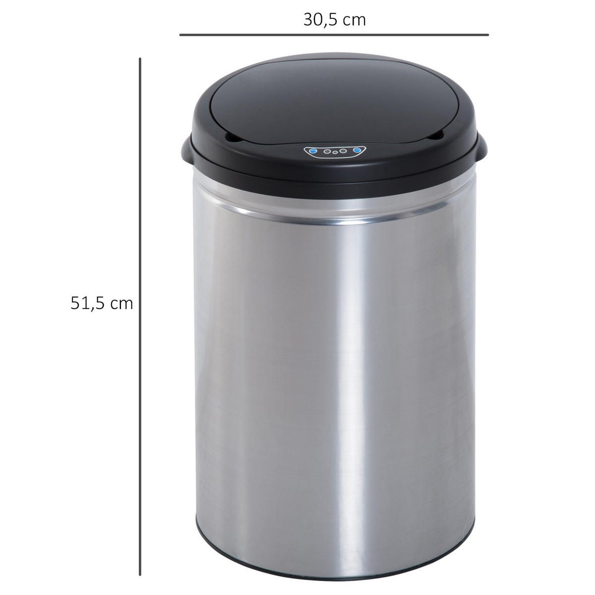ABFALLEIMER Silberfarben 1 Stück - Silberfarben, Kunststoff (30.5/51.5/30.5cm) - GiPP