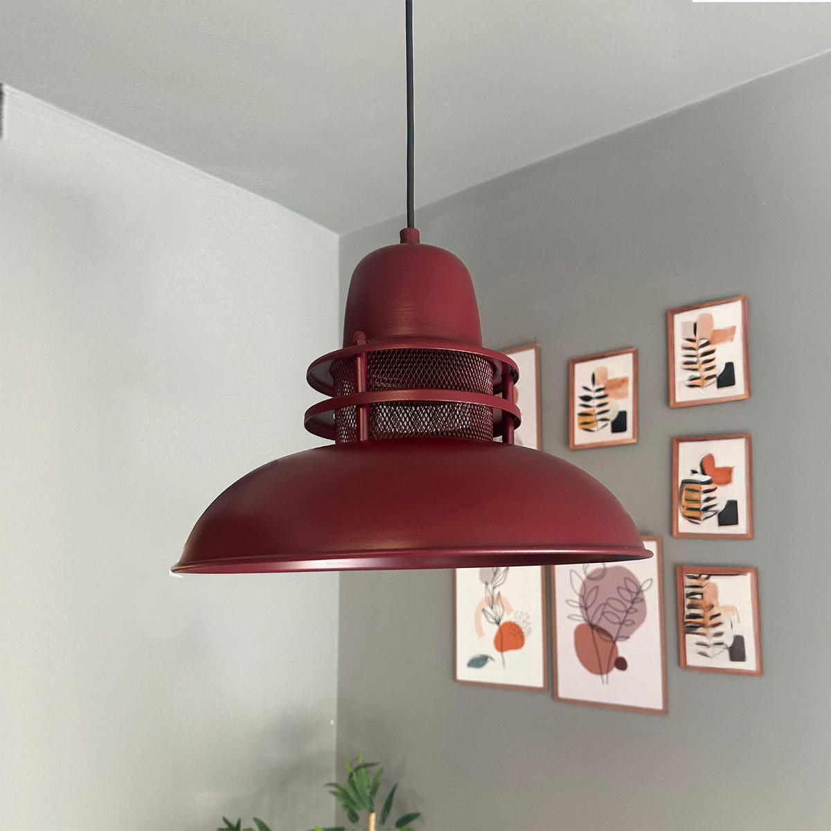 PENDELLEUCHTE Torch - Bordeaux, Metall (24/34/24cm) - Bamyum