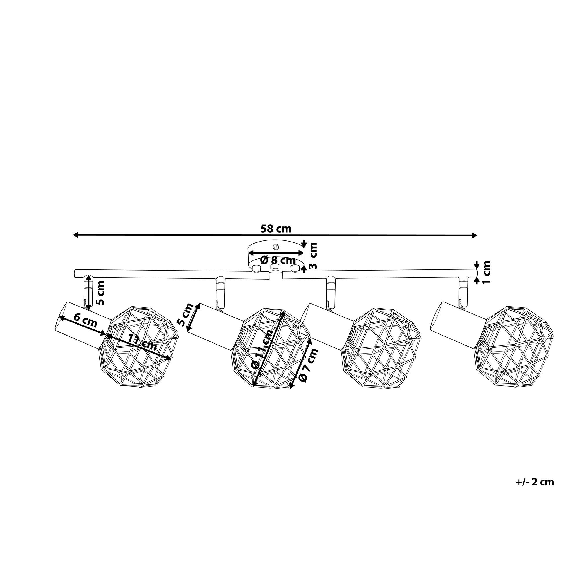 Thumbnail - Beliani Deckenleuchte, Kupfer, Metall, 58x17x12 cm, Lampen & Leuchten, Innenbeleuchtung, Deckenleuchten