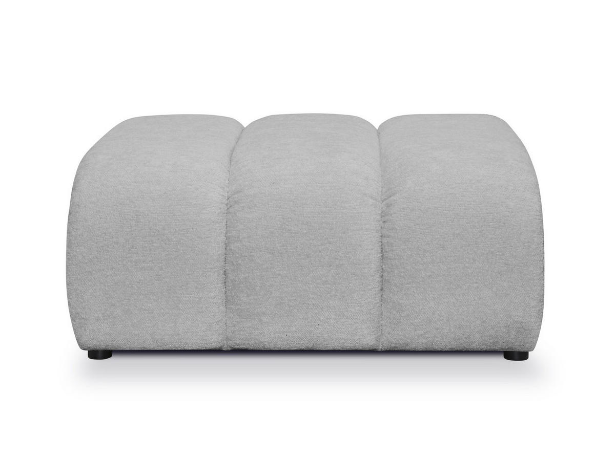 POUF Chenille Stoff Grau - Hellgrau/Schwarz, Holzwerkstoff/Kunststoff (94/40/89cm) - Makamii