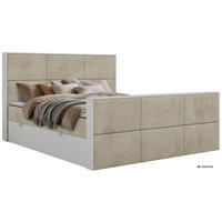 KONTINENTÁLNÍ POSTEL DELVIT DUO 200/200 - Béžová Samet - Topper Visco - H3 - černá/béžová, textil/plast (200/200cm) - MKS