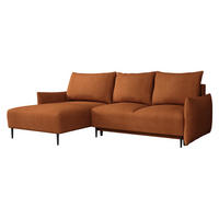 ECKSOFA Santi L - Schwarz/Orange, Holz/Textil (240/160cm) - MIRJAN24