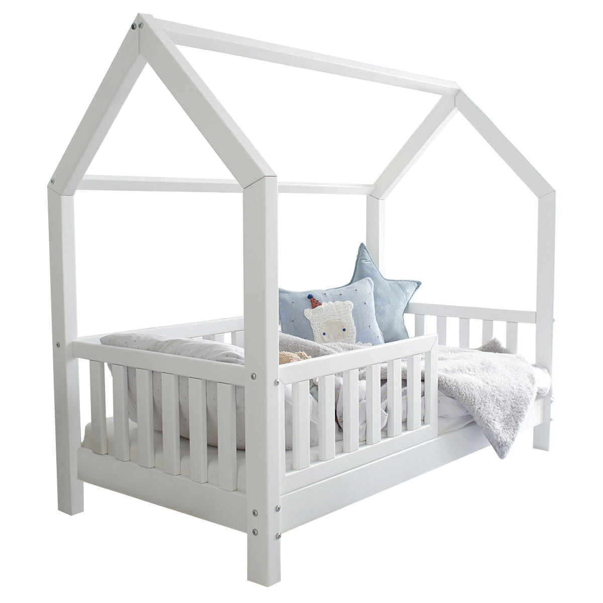 DOMČEKOVÁ POSTEĽ 90/200 Daisy Biela - biela, drevo (90/200cm) - Petits-meubles