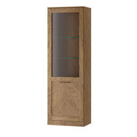 STANDVITRINE Cozy 10 Eiche Rustikal 65 / 42 / 198cm - Eichefarben/Braun, Holz/Metall (65/198/42cm) - Feldmann-Wohnen