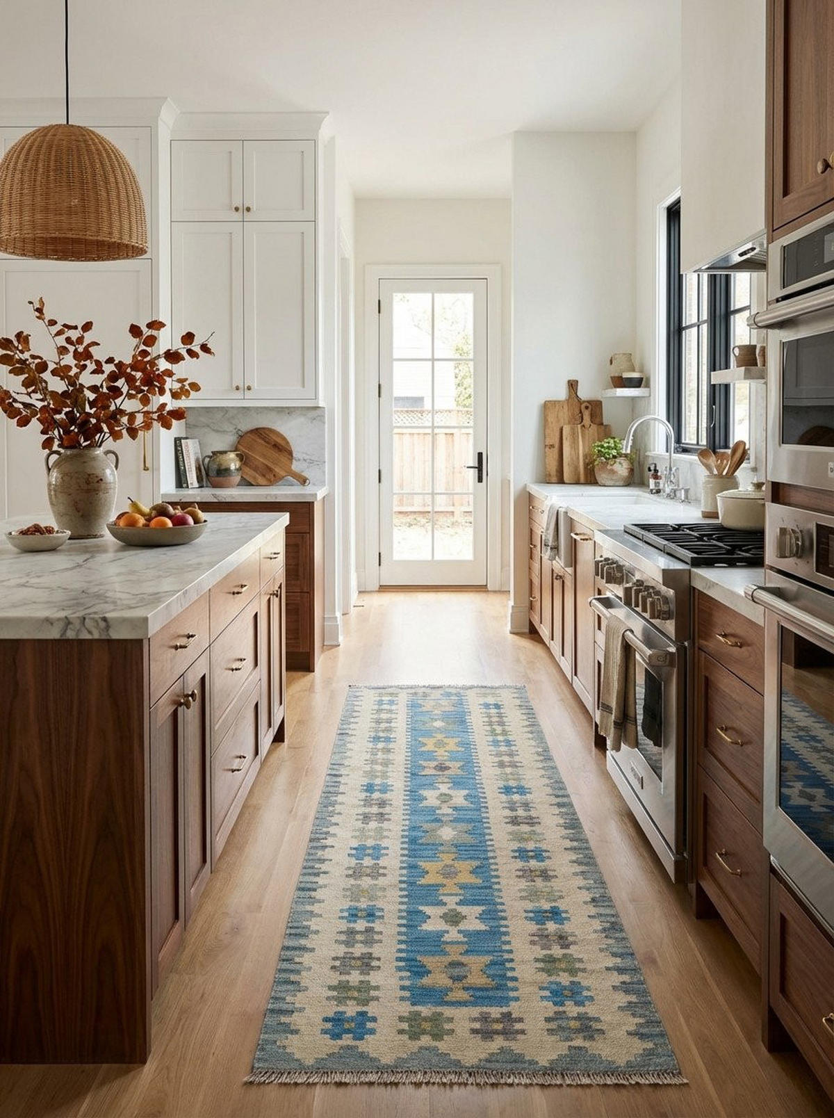 HANDWEBTEPPICH Kelim Gashgai Blau 196/57 cm Schurwolle - Blau, Textil (57/196cm) - Looma