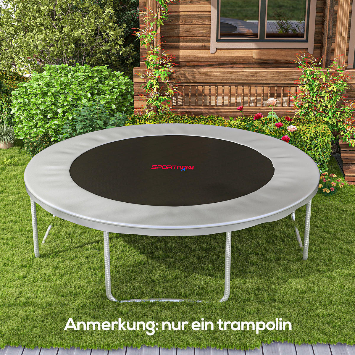 TRAMPOLINSPRUNGTUCH Sprungtuch für Trampolin, Ø323 cm, Sprungmatte Schwarz - Orange, Kunststoff (323/323cm) - SPORTNOW