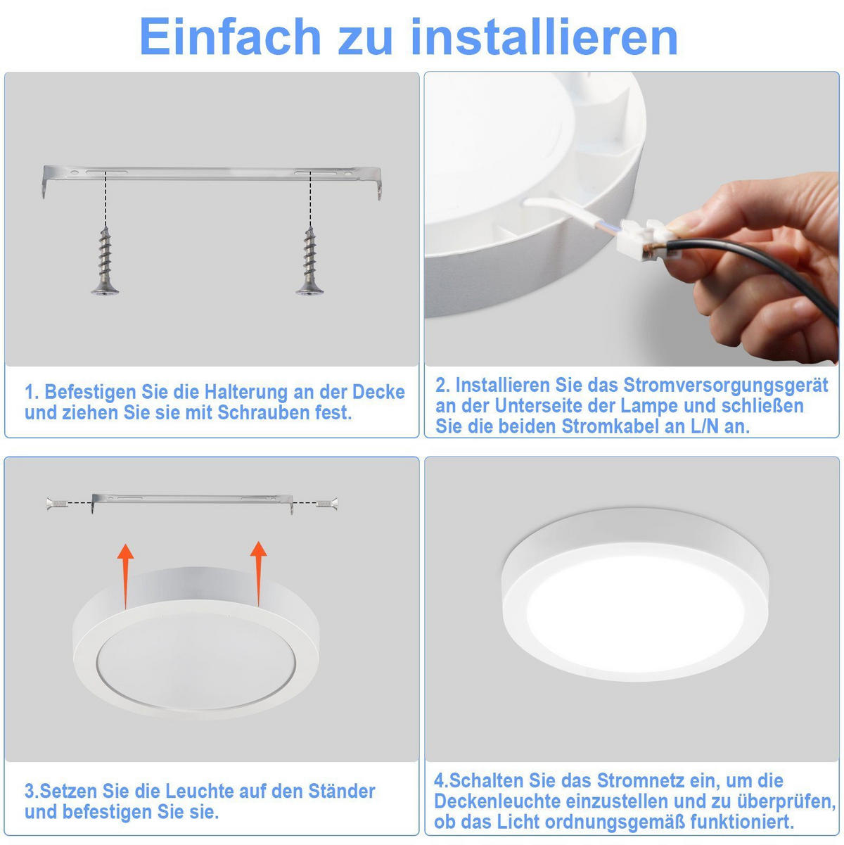 LED-DECKENLEUCHTE Robert 23/23/3.2 cm - Weiß, Kunststoff (23/23/3.2cm) - Nettlife