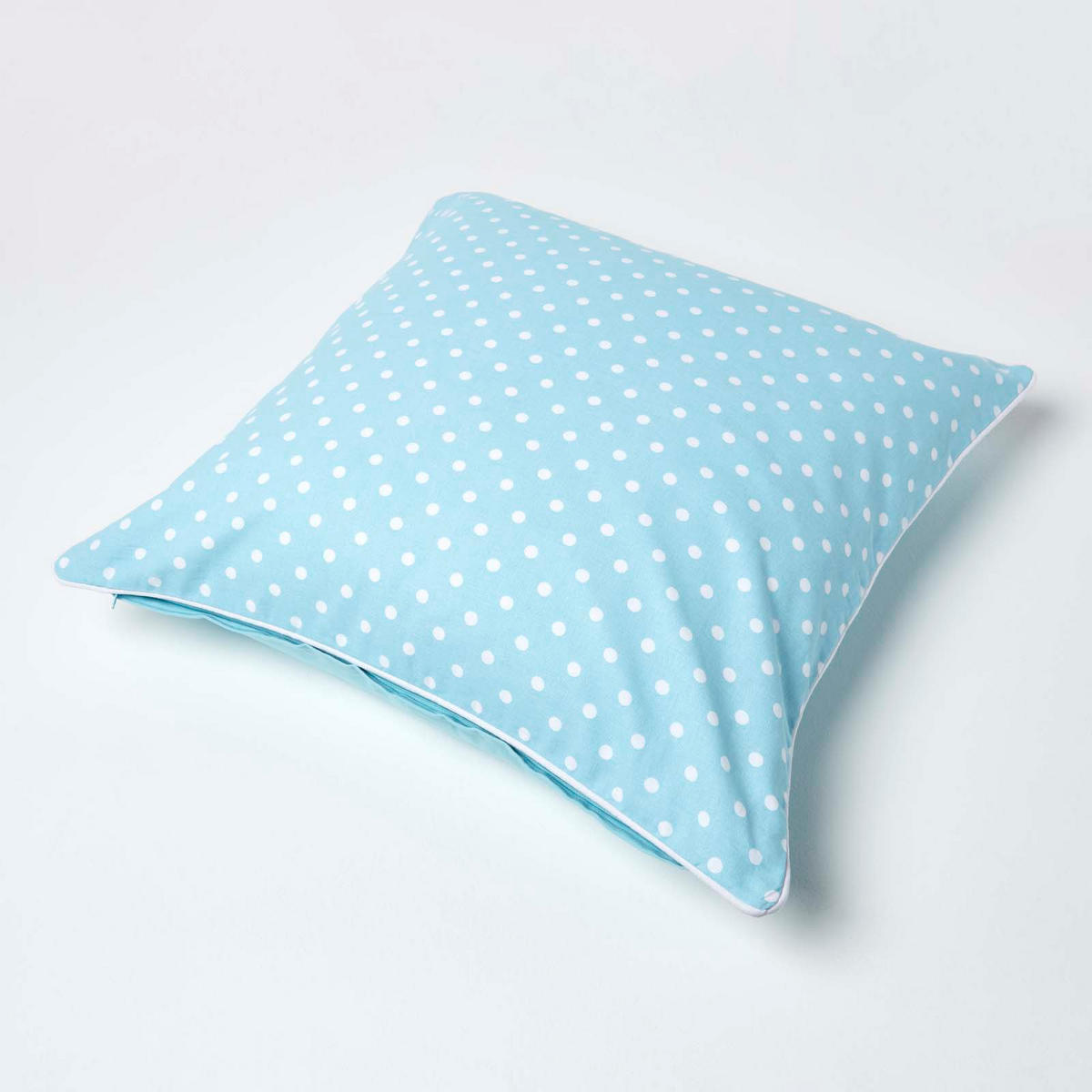 KISSENHÜLLE Polka Dots 60/60 cm, 100% Baumwolle - Blau, Textil (60/60cm) - Homescapes