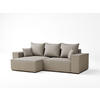 ECKSOFA MIT SCHLAFFUNKTION Moyo Beige Webstoff - Beige/Schwarz, Holz/Holzwerkstoff (255/148cm) - Maison de Reve