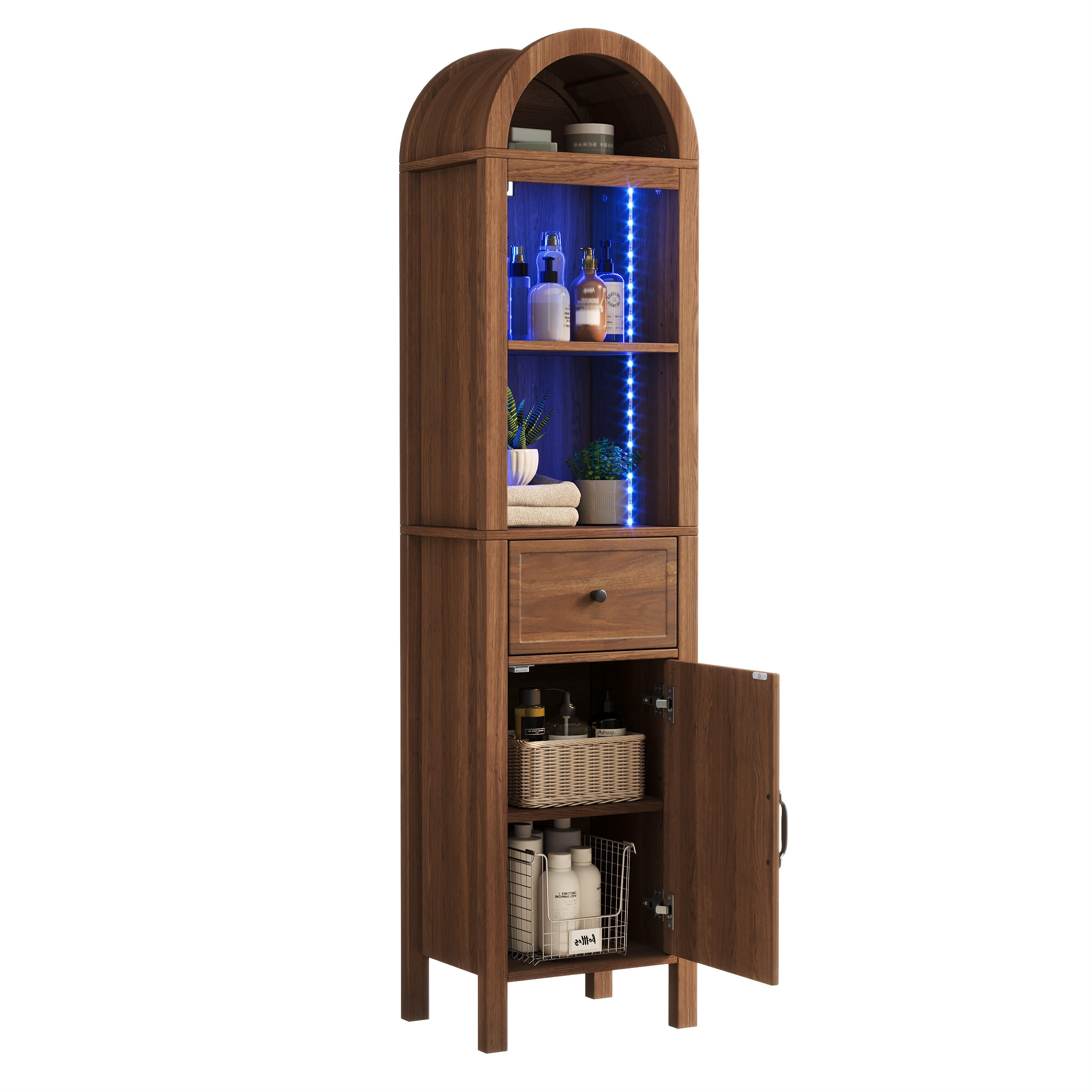 Luhomfu Hochschrank Walnuss 40x163x30 cm