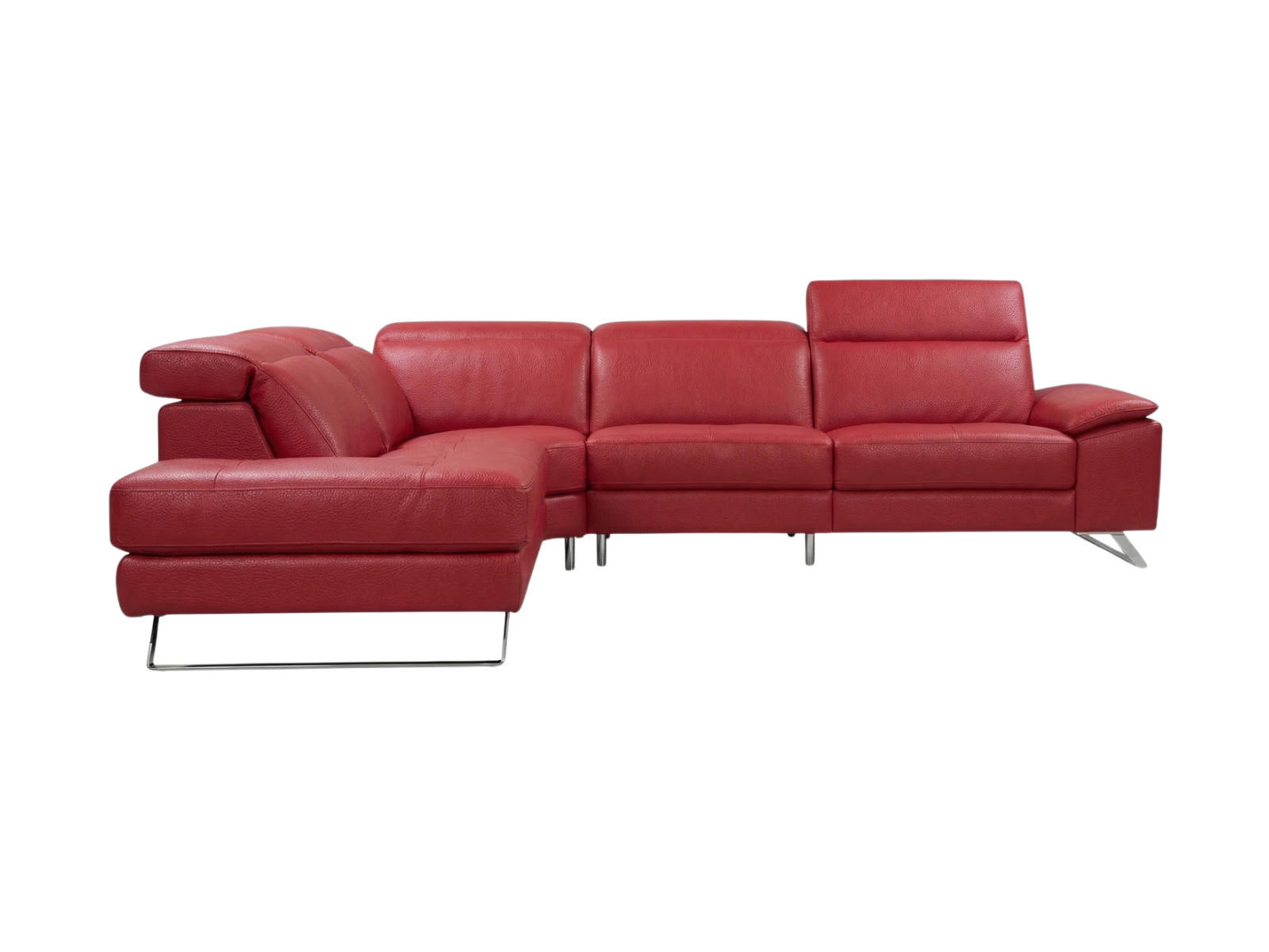 ECKSOFA Genius Echtleder Rot - Rot, Leder/Metall (230/264cm)