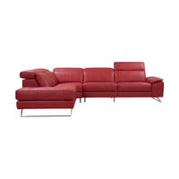 ECKSOFA Genius Echtleder Rot - Rot, Leder/Metall (230/264cm)